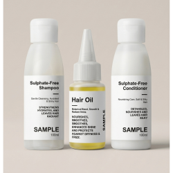 Launch Lab | Hair Care Sample Trio – Sulfate-Free Shampoo, Conditioner & Luxury Hair Oil